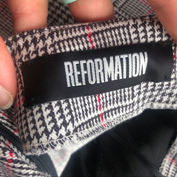 Reformation Oakland Plaid Jumpsuit Gray sz 10 - Picture 10 of 11